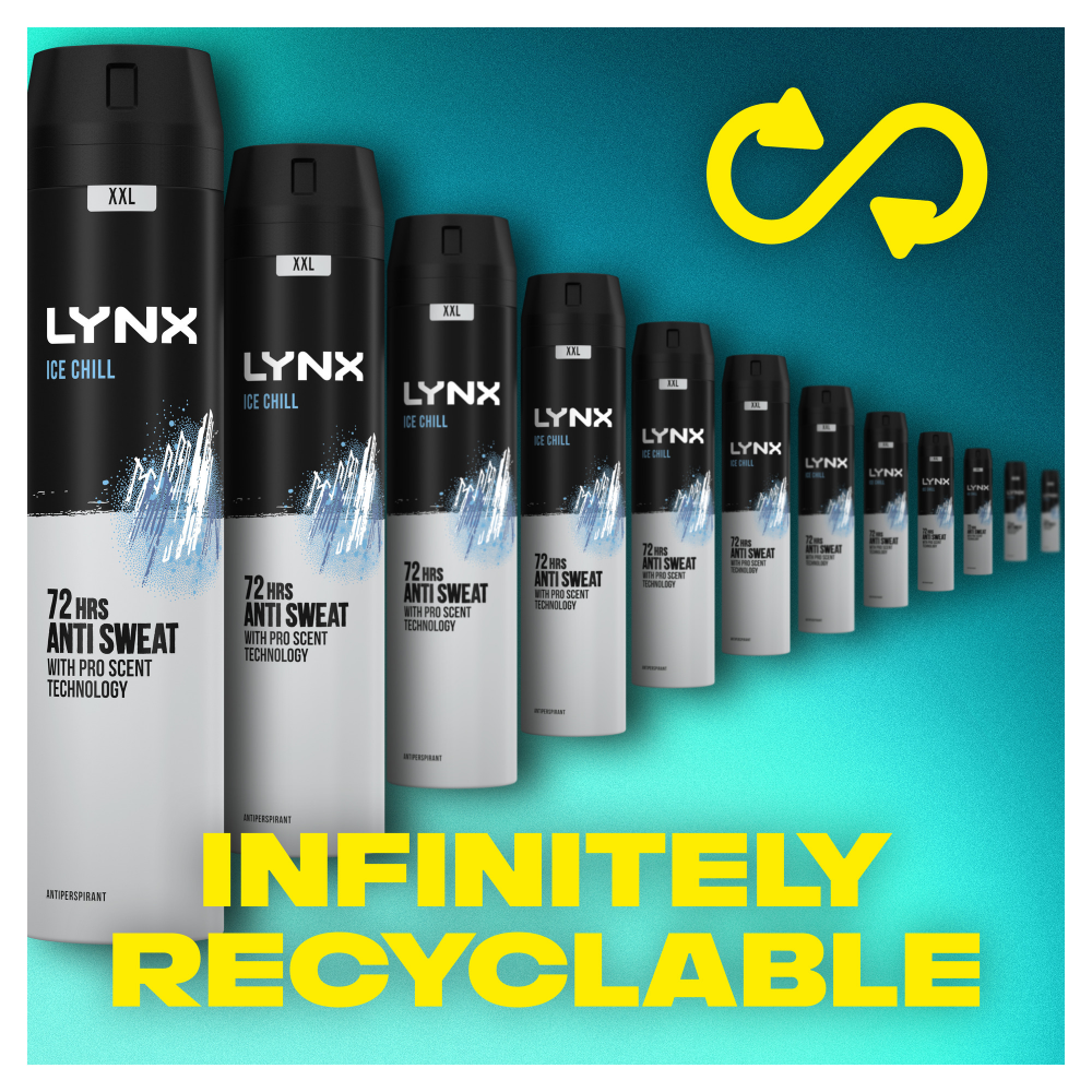 Lynx XXL Ice Chill 72h Iced Mint & Lemon Anti-Perspirant Deodorant Spray 250ml
