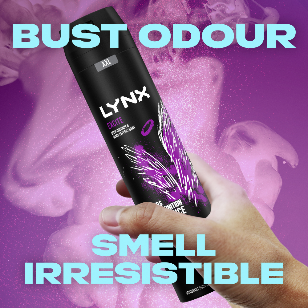 Lynx XXL Excite 48h Crisp Coconut & Black Pepper Deodorant Body Spray 250ml