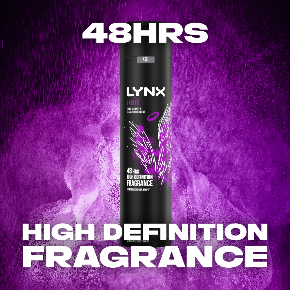 Lynx XXL Excite 48h Crisp Coconut & Black Pepper Deodorant Body Spray 250ml