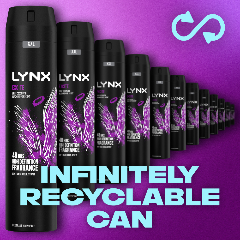 Lynx XXL Excite 48h Crisp Coconut & Black Pepper Deodorant Body Spray 250ml