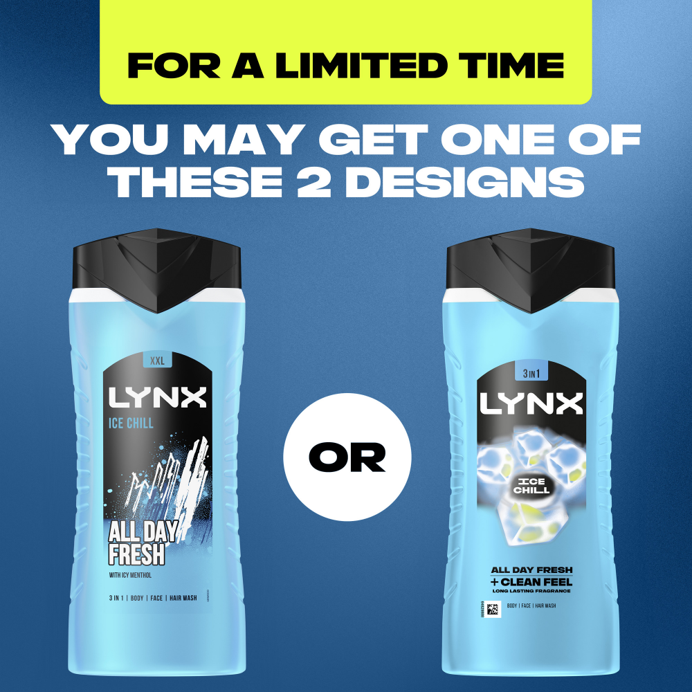 Lynx XXL Ice Chill 3 In 1 Shower Gel 500ml