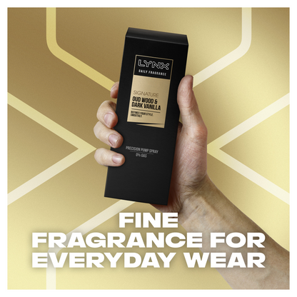 Lynx Signature Daily Fragrance Oudwood & Dark Vanilla Precision Deodorant Pump Spray 100ml