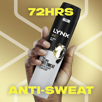 Lynx XXL Gold 72h Oudwood & Fresh Vanilla Anti-Perspirant Deodorant Body Spray 250ml