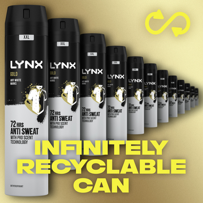 Lynx XXL Gold 72h Oudwood & Fresh Vanilla Anti-Perspirant Deodorant Body Spray 250ml