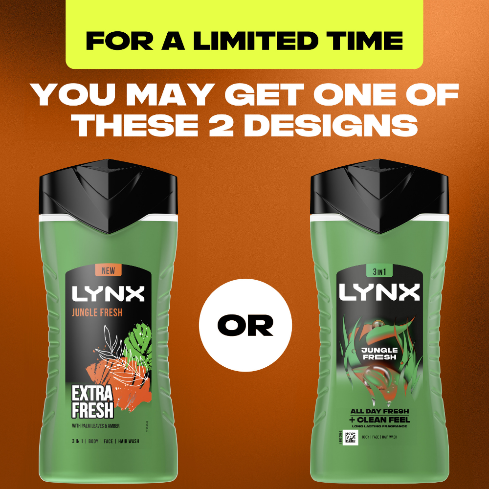 Lynx XXL 3 In 1 Jungle Fresh Shower Gel 500ml