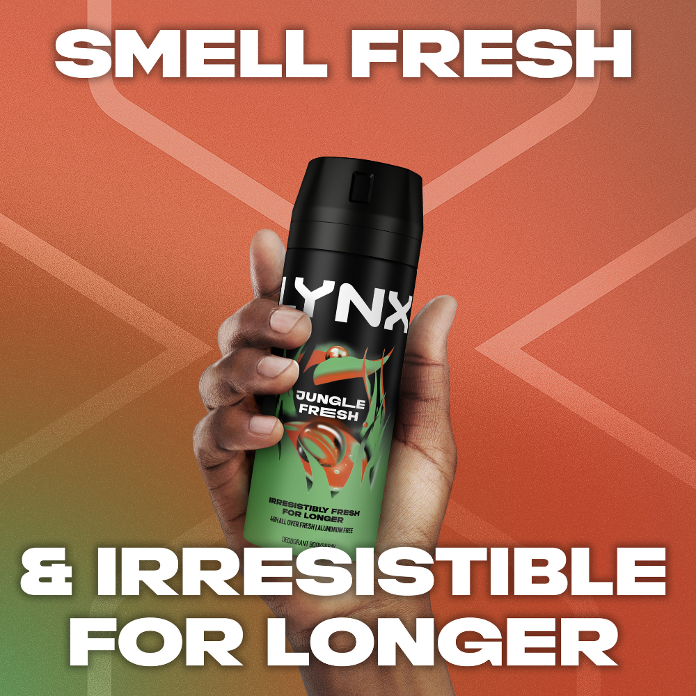 Lynx Jungle Fresh 48h Palm Leaves & Amber Deodorant Body Spray 150ml
