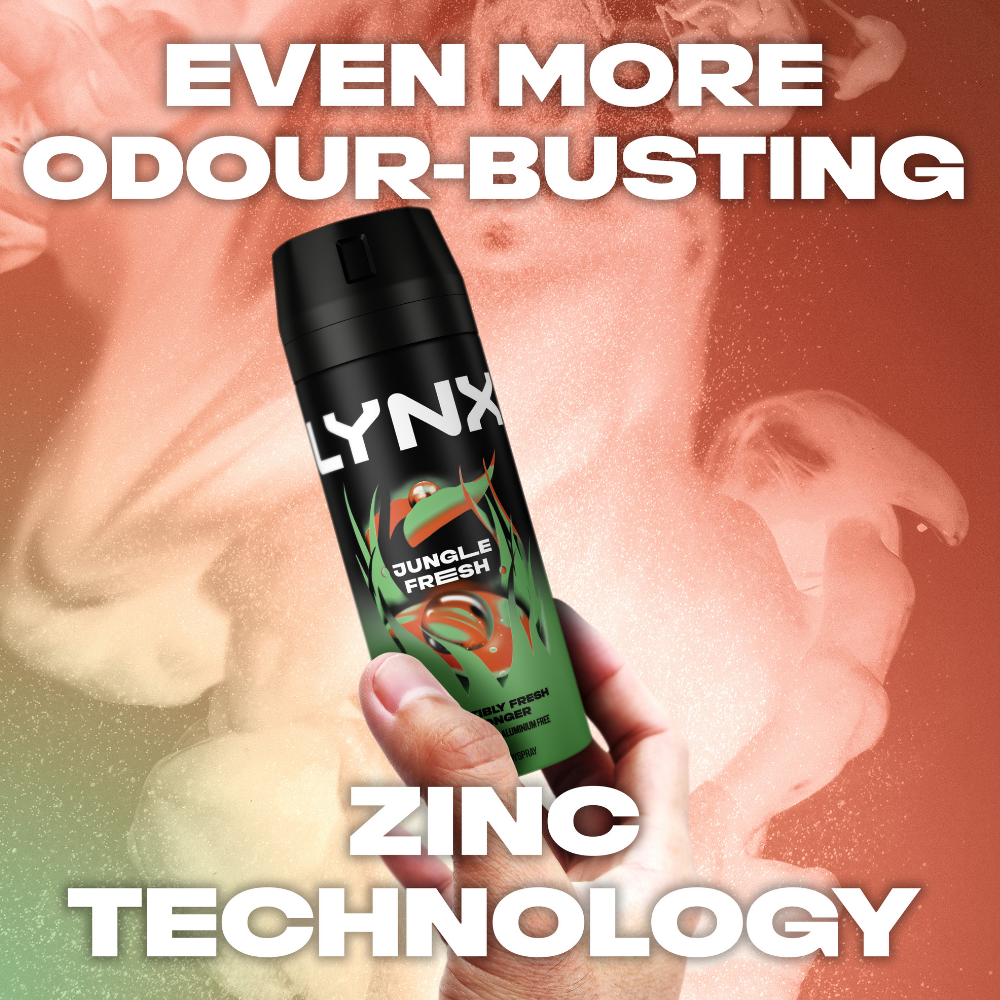 Lynx Jungle Fresh 48h Palm Leaves & Amber Deodorant Body Spray 150ml