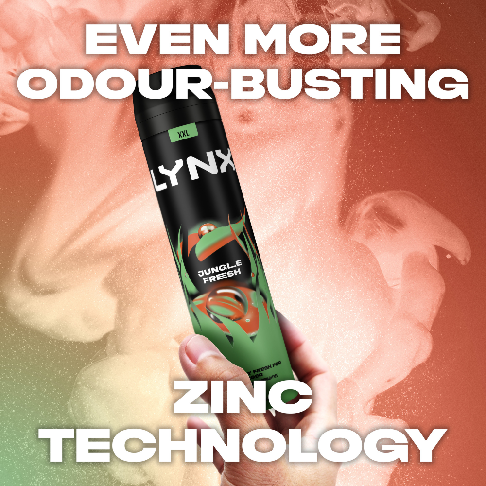 Lynx XXL Jungle Fresh 48h Palm Leaves & Amber Deodorant Body Spray 250ml