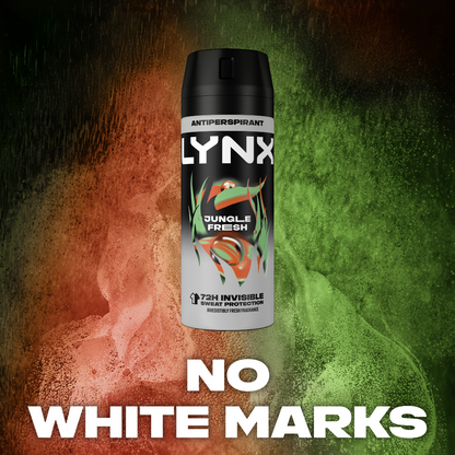 Lynx Jungle Fresh 72h Palm Leaves & Amber Anti-Perspirant Deodorant Spray 250ml