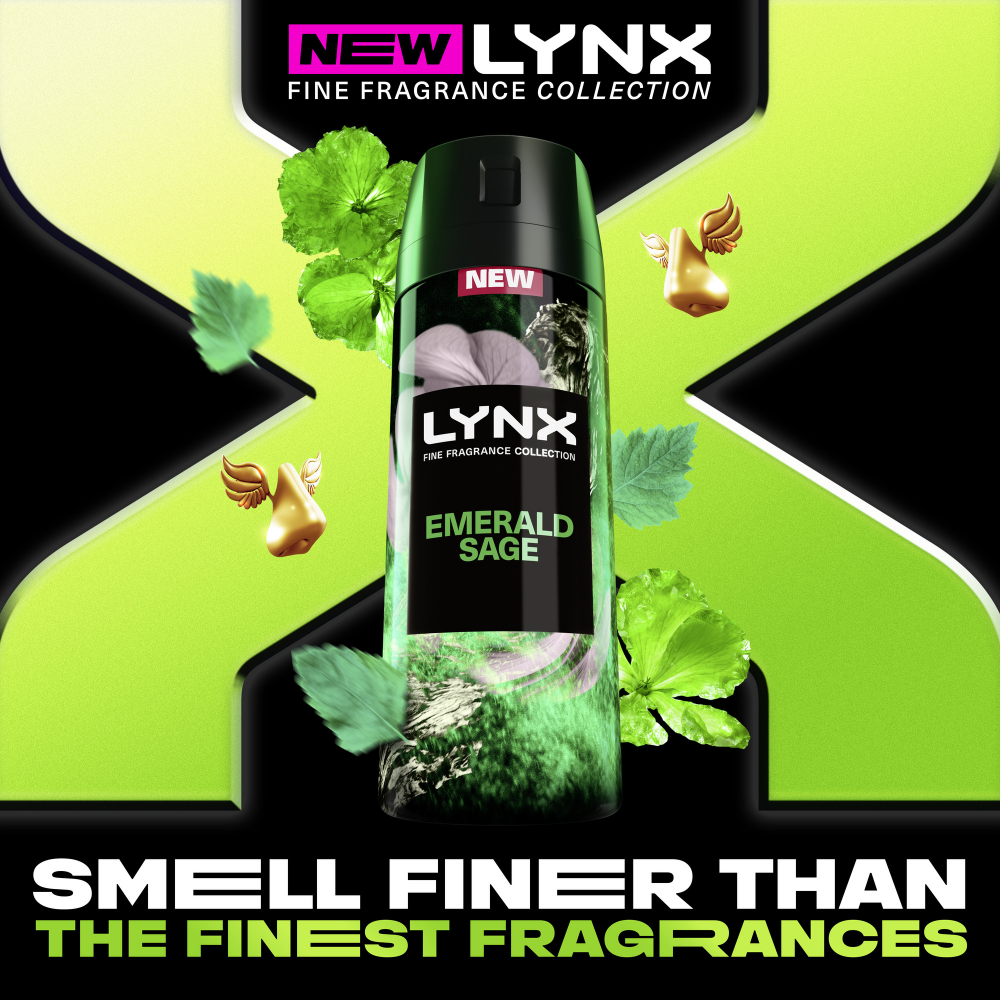 Lynx Fine Fragrance 72h Emerald Sage White Geranium & Cedar Premium Deodorant Body Spray 150ml