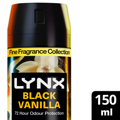 Lynx Fine Fragrance 72h Black Vanilla Orange & Sandalwood Premium Deodorant Body Spray 150ml