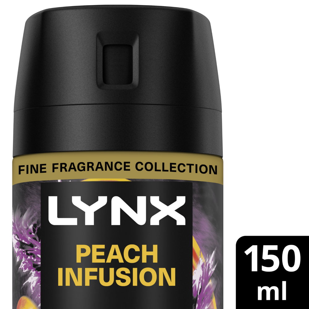 Lynx Fine Fragrance 72h Peach Infusion Patchouli & Amber Premium Deodorant Body Spray 150ml