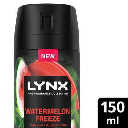 Lynx Fine Fragrance 72h Watermelon Freeze Key Lime & Sage Premium Deodorant Body Spray 150ml