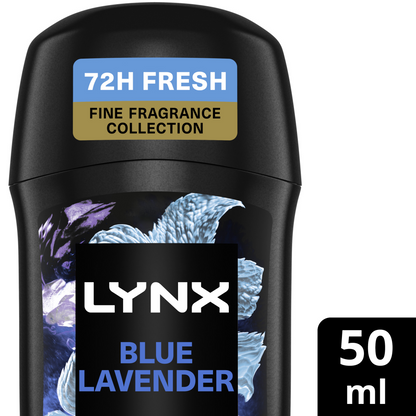 Lynx Fine Fragrance 72h Blue Lavender Mint & Amber Premium Anti-Perspirant Deodorant Stick 50ml