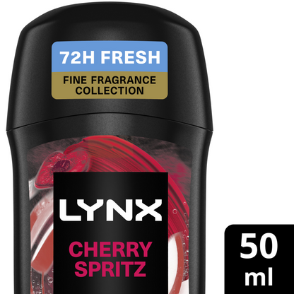 Lynx Fine Fragrance 72h Cherry Spritz Red Apple & Amber Premium Anti-Perspirant Deodorant Stick 50ml