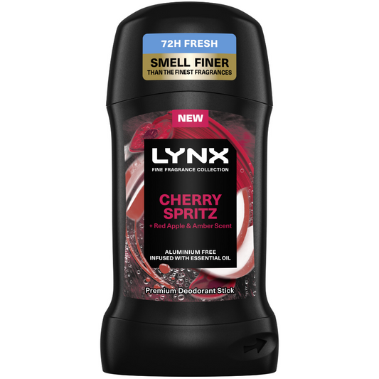 Lynx Fine Fragrance 72h Cherry Spritz Red Apple & Amber Premium Anti-Perspirant Deodorant Stick 50ml