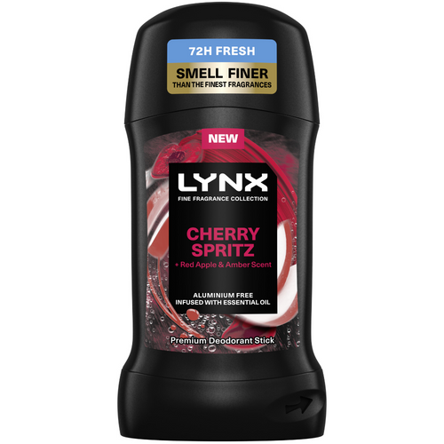 Lynx Fine Fragrance 72h Cherry Spritz Red Apple & Amber Premium Anti-Perspirant Deodorant Stick 50ml
