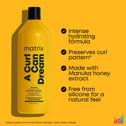 Matrix Total Results A Curl Can Dream Manuka Honey Infused Rich Mask 1000ml