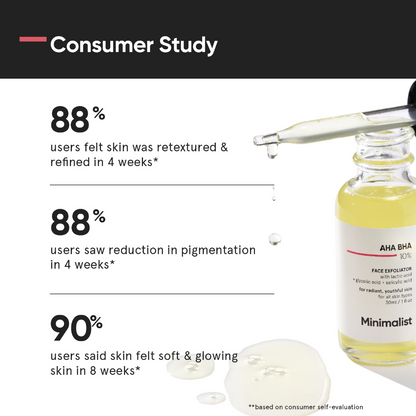 Minimalist AHA BHA 10% Face Exfoliator 30ml