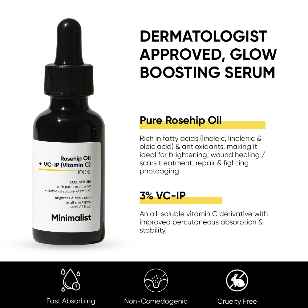 Minimalist Rosehip Oil & Vitamin C 100% Face Serum 30ml