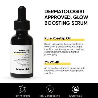 Minimalist Rosehip Oil & Vitamin C 100% Face Serum 30ml