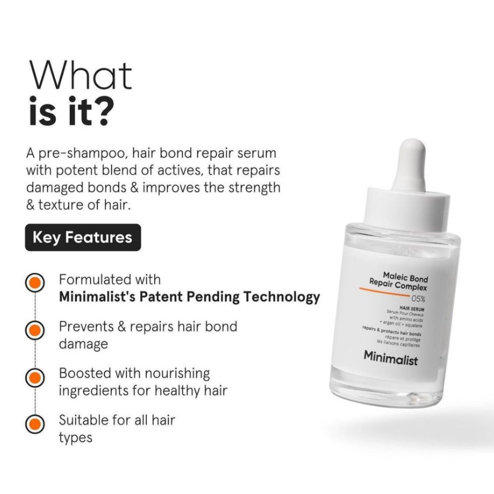 Minimalist Maleic Bond Repair Complex 05% Hair Serum 50ml