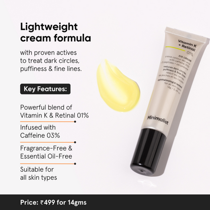 Minimalist Vitamin K + Retinal 01% Eye Cream 14g