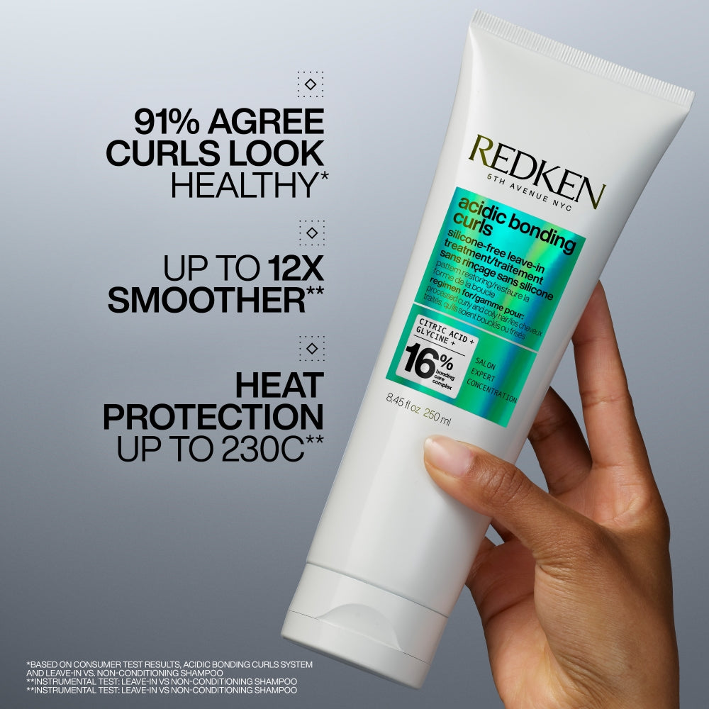 Redken Acidic Bonding Curls Silicone-Free Shampoo 300ml, Conditioner 300ml & Leave-In Treatment 250ml Trio