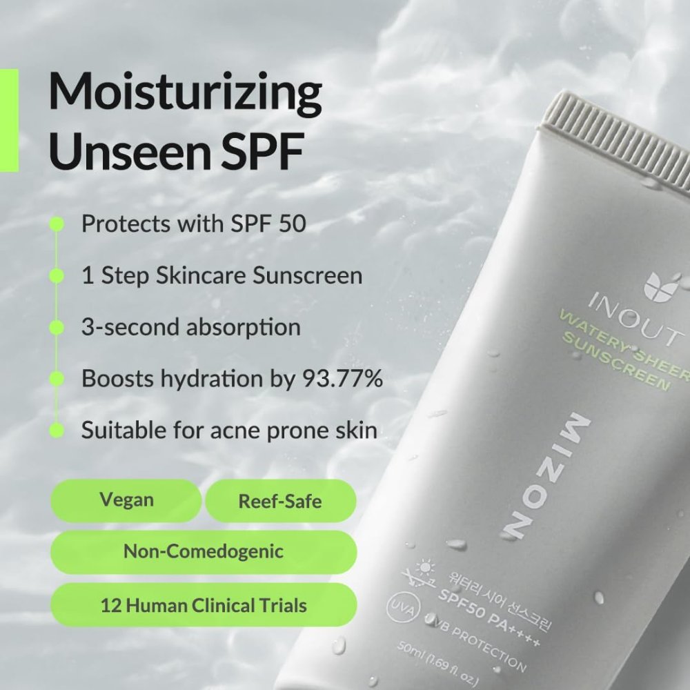 Mizon Inout Watery Sheer Sunscreen PA++++ SPF50+ 50ml