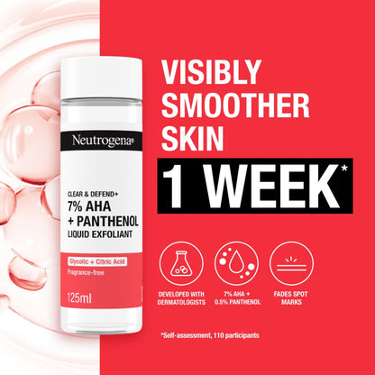 Neutrogena Clear & Defend+ 7% AHA & Panthenol Liquid Exfoliator 125ml