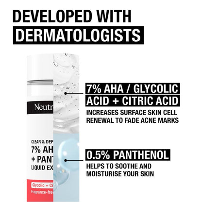 Neutrogena Clear & Defend+ 7% AHA & Panthenol Liquid Exfoliator 125ml