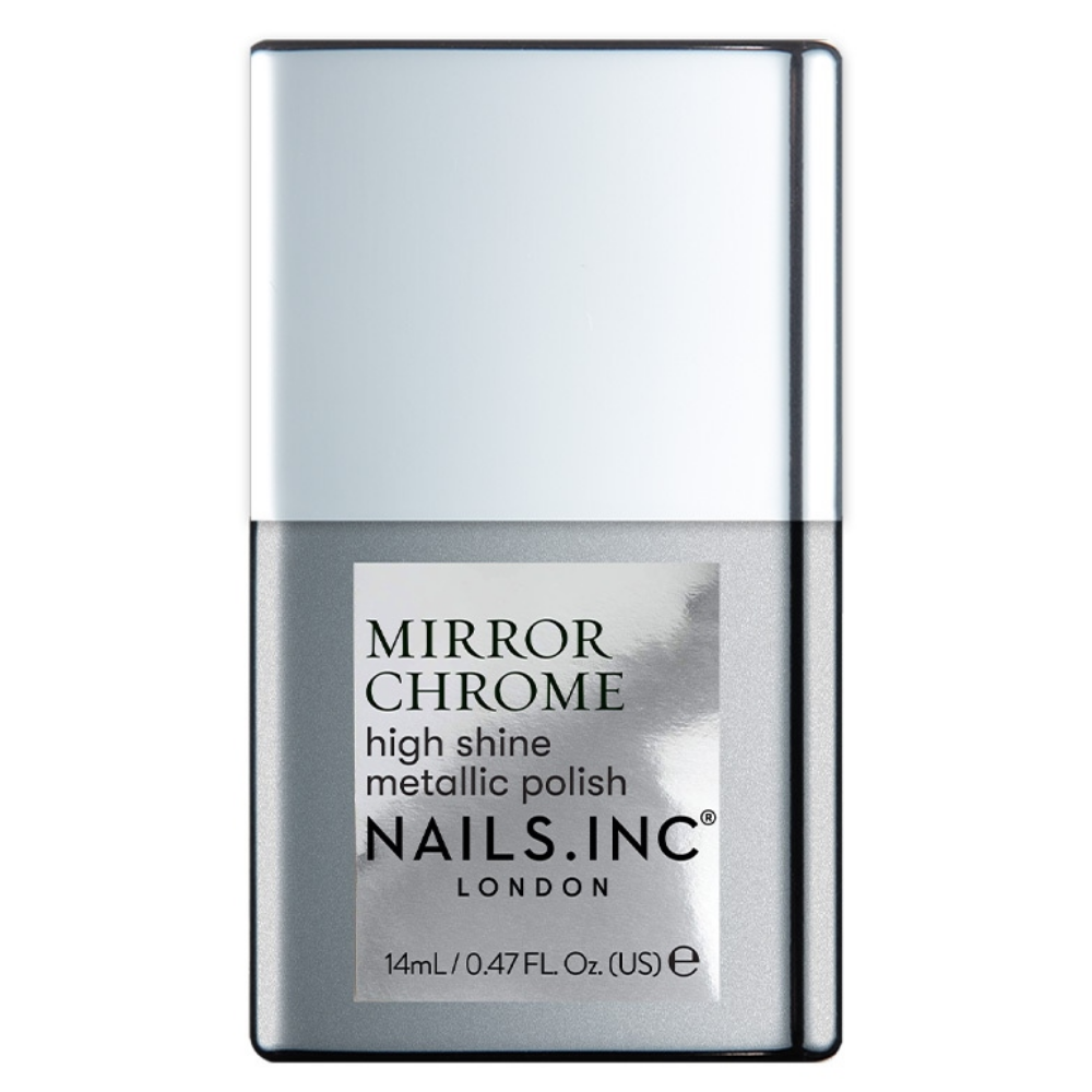 Nails Inc. Mirror Chrome High Shine Metallic Silver Served Nail Polish 14ml