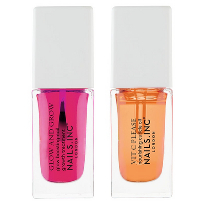 Nails Inc. Glow and Grow & Vitamin C Please Mini Nail Treatment Duo 2 x 8ml