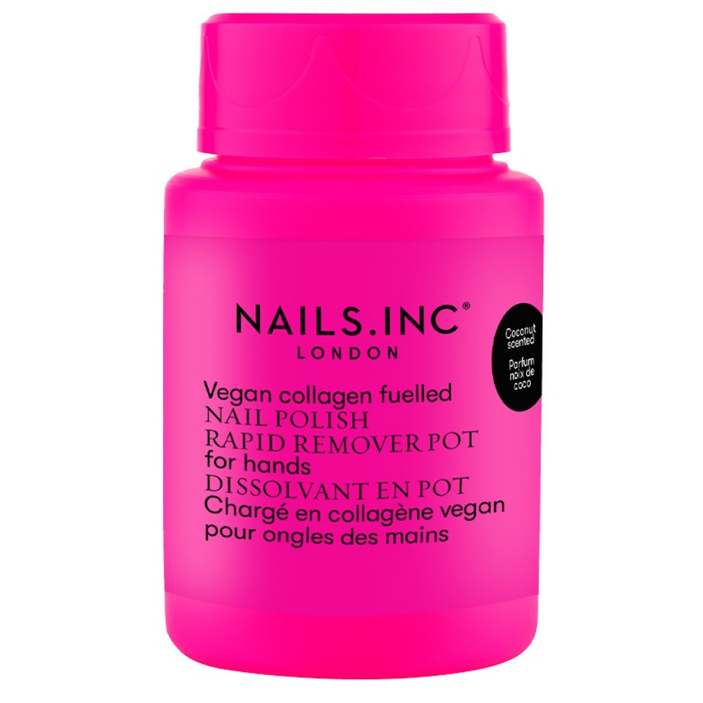 Nails Inc. Vegan Collagen Fuelled Nail Polish Rapid Remover Pot Neon Pink 50ml