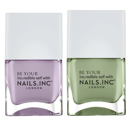 Nails Inc. Matcha Mood Caffeine-Fuelled Nail Polish Duo 2 x 14ml.