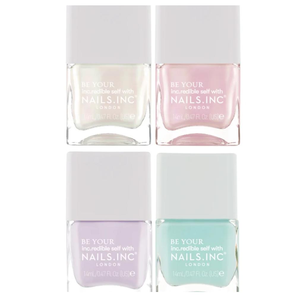 Nails Inc. The Glow Story Hyaluronic Acid Infused Nail Polish Set 4 x 14ml.