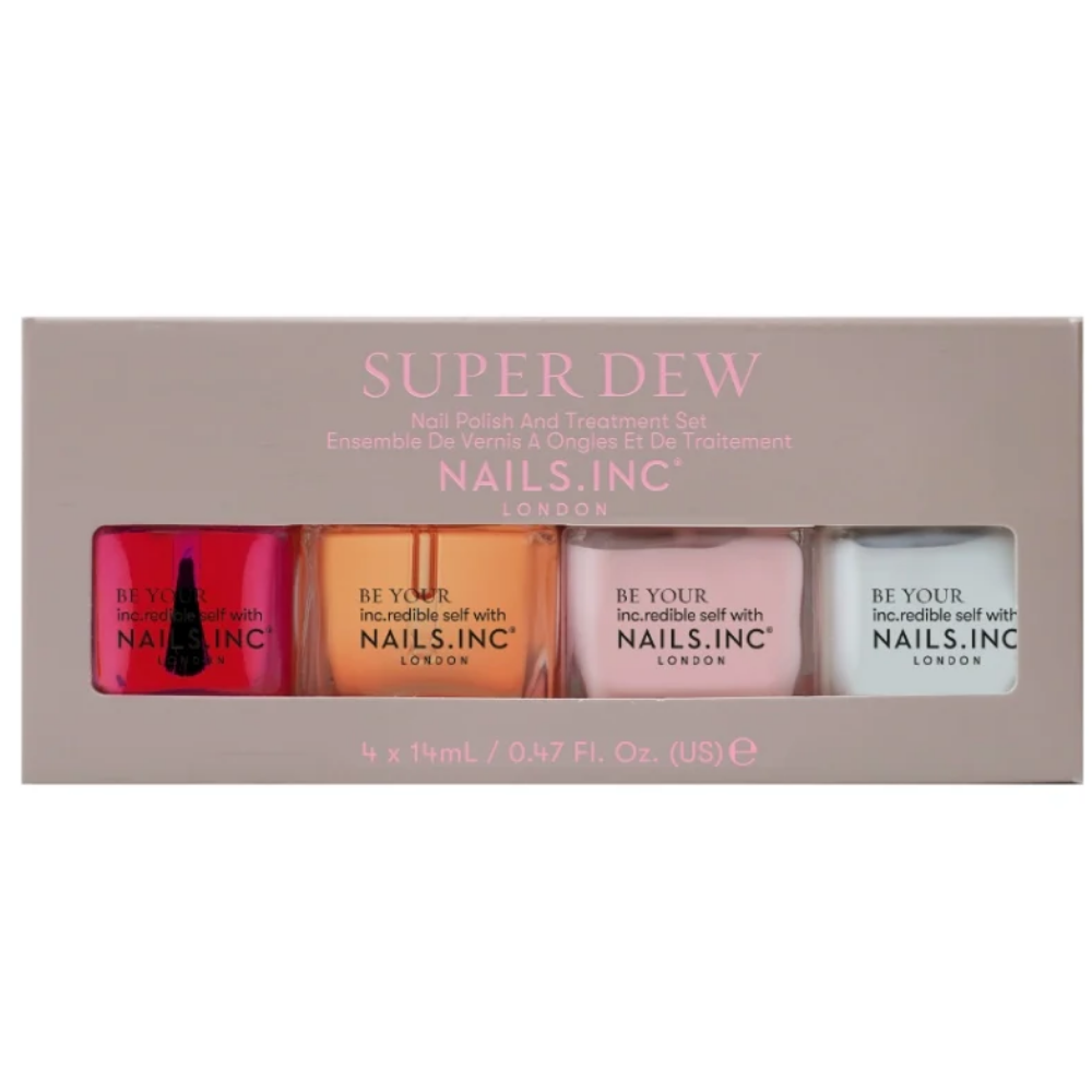 Nails Inc. Super Dew Nail Polish & Treatment Set 4 x 14ml.