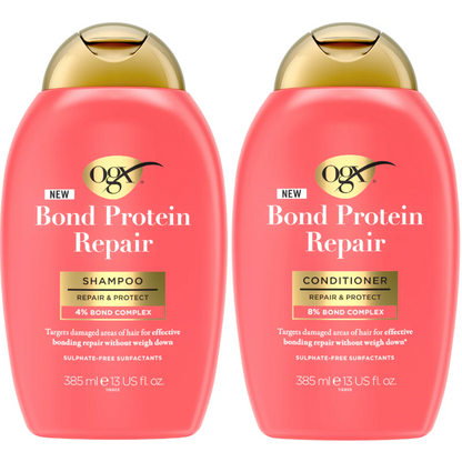 OGX Bond Protein Repair & Protect Shampoo & Conditioner Twin 2 x 385ml