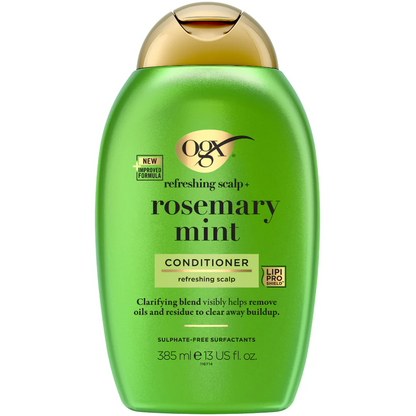 OGX Refreshing Strength+ Clarifying Rosemary & Mint Shampoo & Conditioner Twin 2 x 385ml
