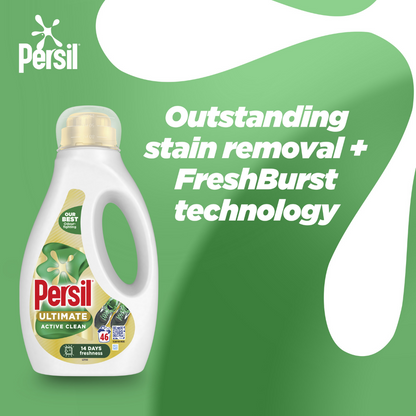 Persil Ultimate Active Clean Bio Liquid Laundry Washing Detergent 46 Washes 1242ml