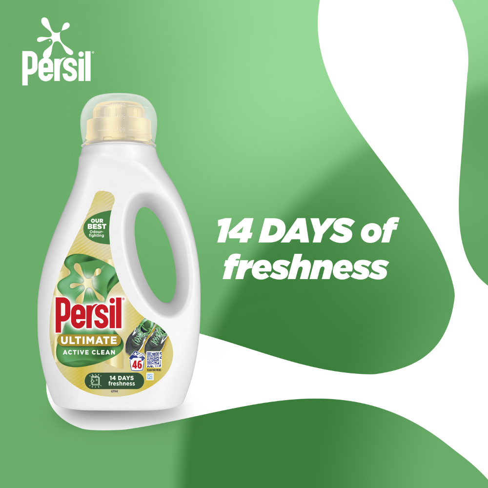 Persil Ultimate Active Clean Bio Liquid Laundry Washing Detergent 46 Washes 1242ml