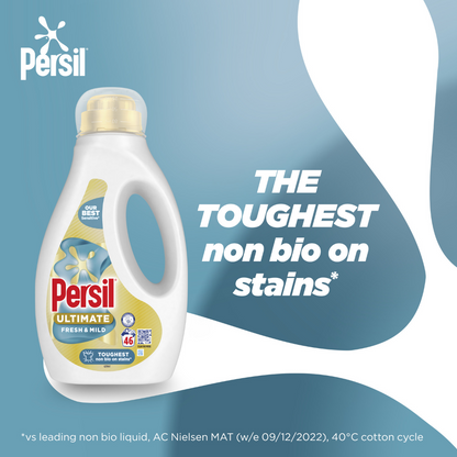 Persil Ultimate Fresh & Mild Non-Bio Liquid Laundry Washing Detergent 46 Washes 1242ml
