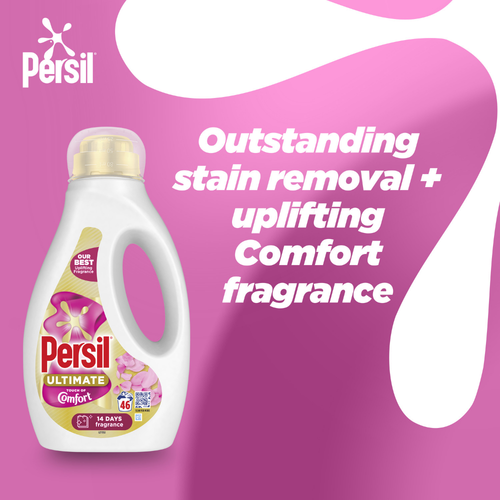 Persil Ultimate Touch Of Comfort Bio Liquid Laundry Washing Detergent 46 Washes 1242ml
