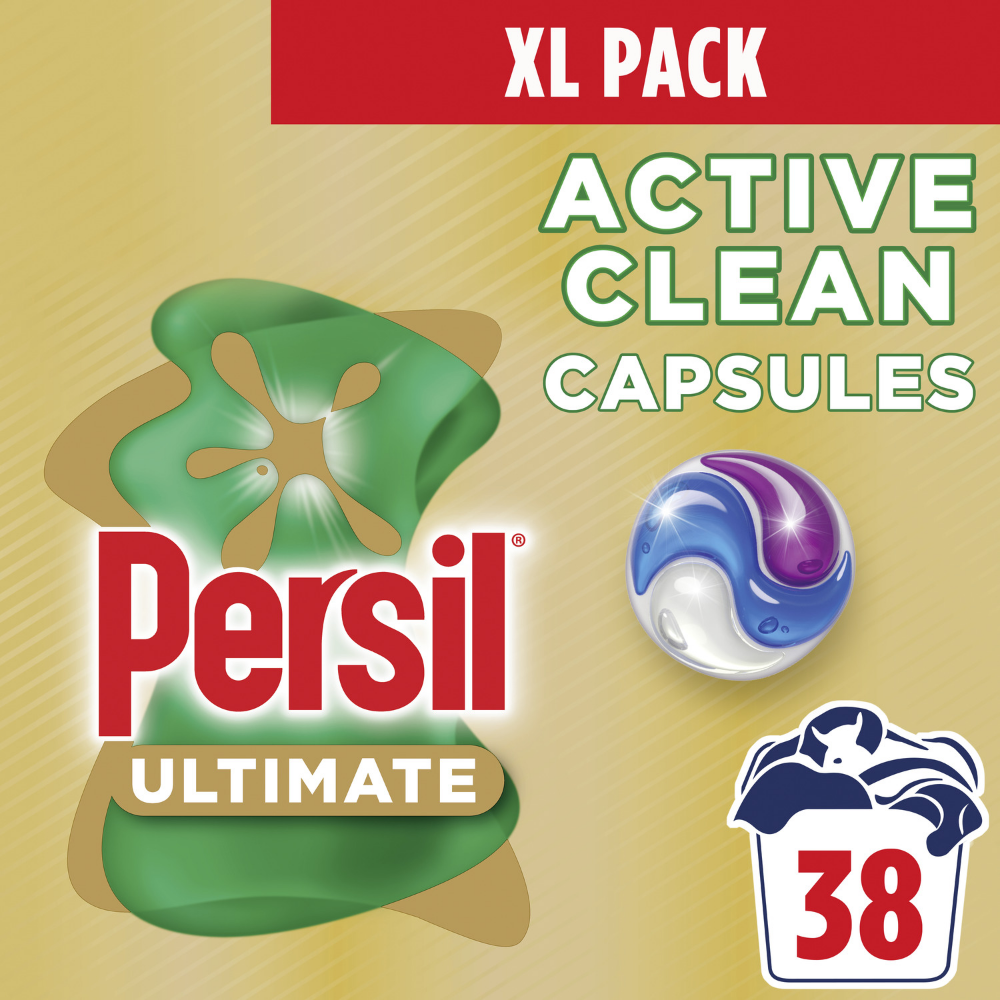 Persil Ultimate Active Clean Laundry Washing Detergent Capsules 38 Washes