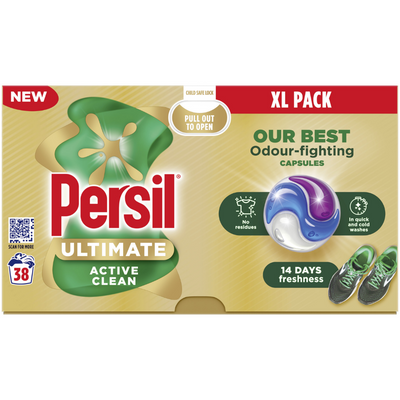 Persil Ultimate Active Clean Laundry Washing Detergent Capsules 38 Washes