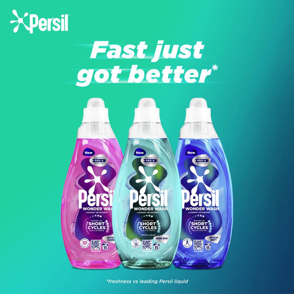 Persil Wonder Wash Speed Clean Non-Bio Liquid Laundry Detergent 55 Washes 1485ml