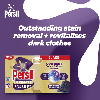 Persil Ultimate Dark Colour Protect Laundry Washing Detergent Capsules 38 Washes