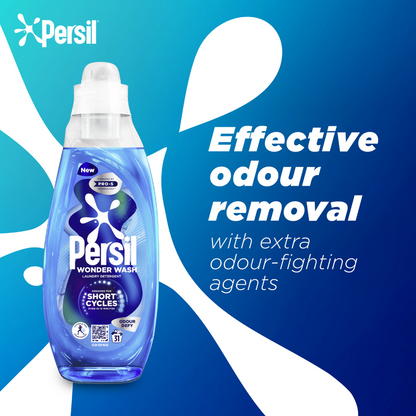 Persil Wonder Wash Odour Defy Bio Liquid Laundry Washing Detergent 31 Washes 837ml