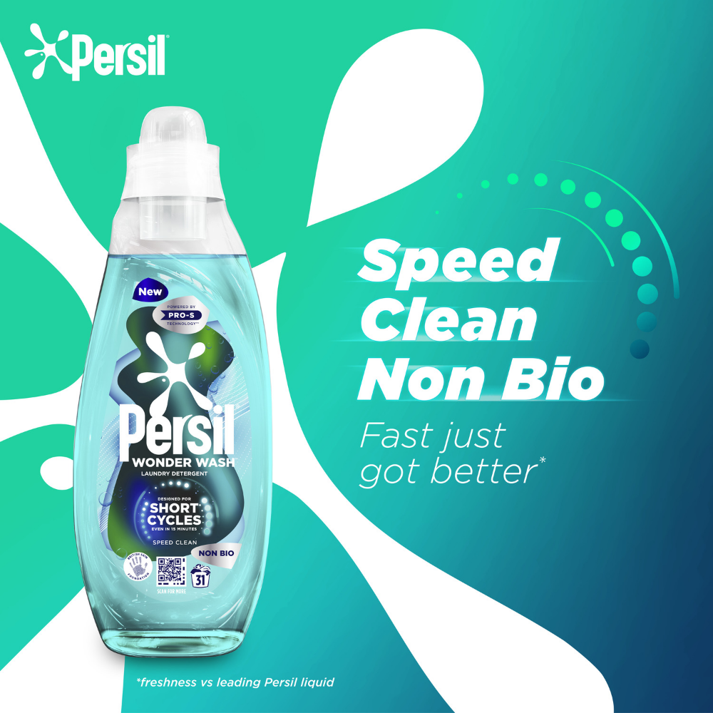 Persil Wonder Wash Speed Clean Non-Bio Liquid Laundry Detergent 31 Washes 837ml