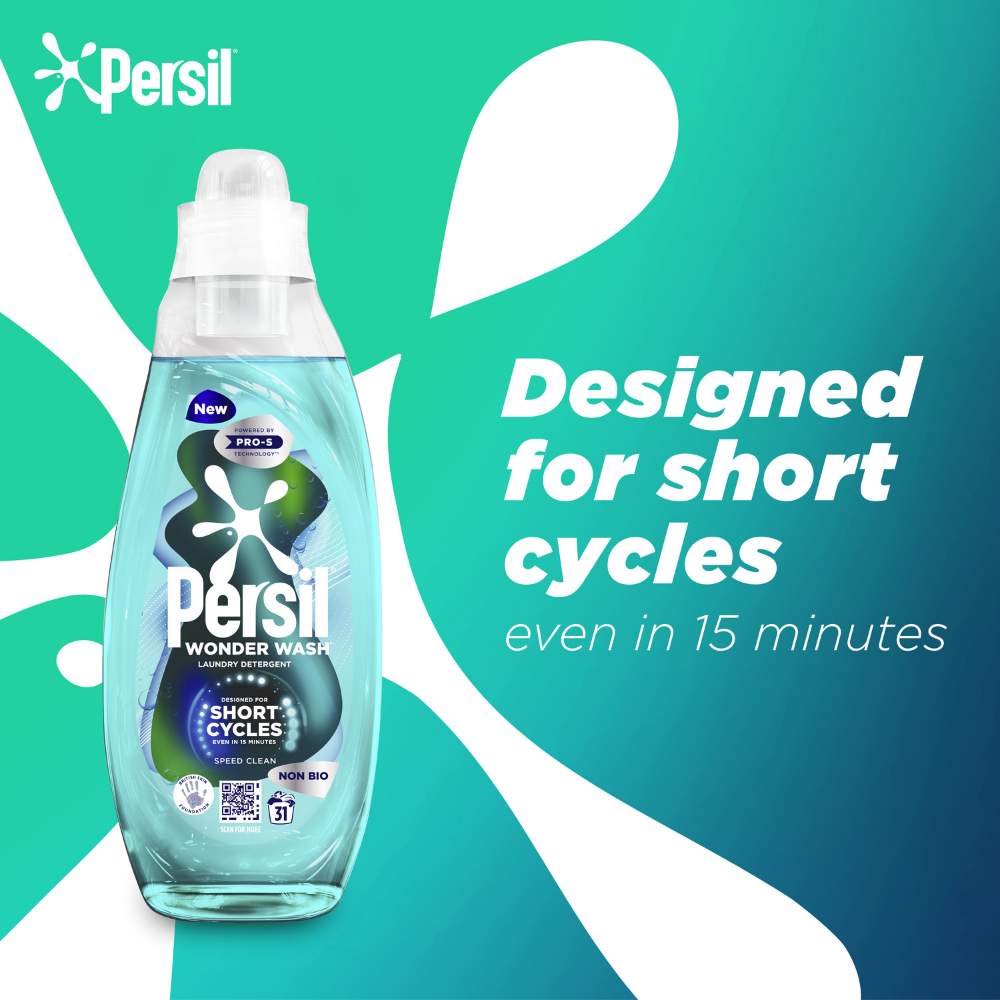 Persil Wonder Wash Speed Clean Non-Bio Liquid Laundry Detergent 31 Washes 837ml